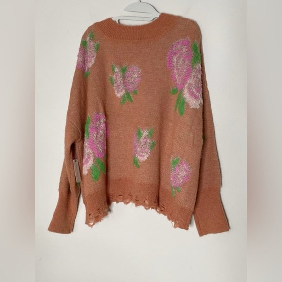 By Anthropologie Drop Shoulder V-Neck Sweater new with tag size small - Picture 4 of 9